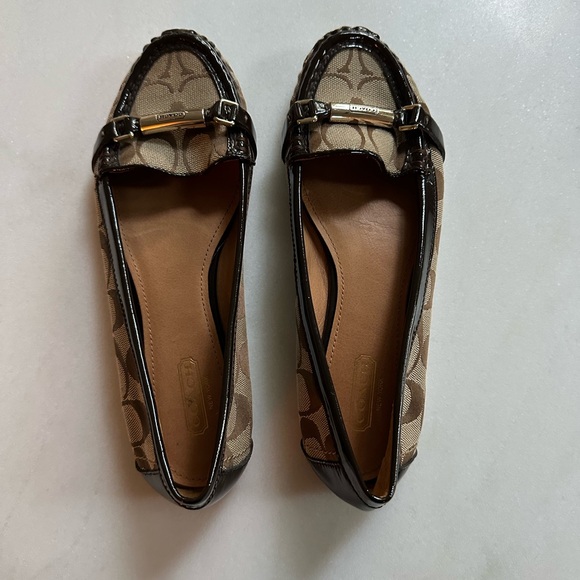 COACH (8B) Women's Berdina Loafer Signature Logo Flats Brown Khaki - Picture 3 of 11